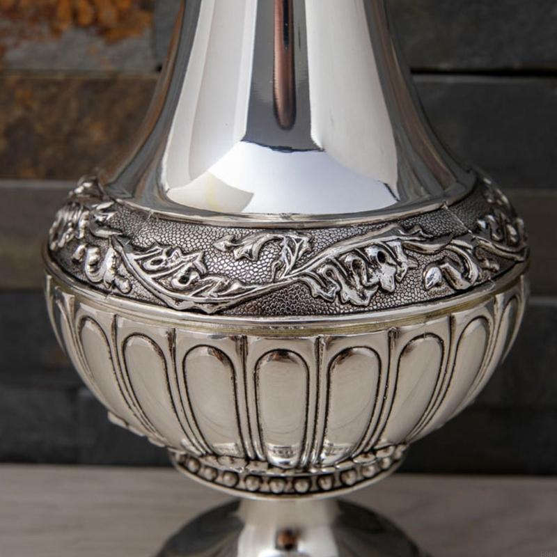 Geometric Embossed Metal Vases - Interior Design Scandinavian review and price