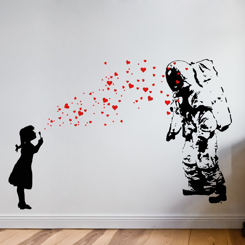 Wall Decal ASTRONAUT & HEART B - Interior Design Layout review and price